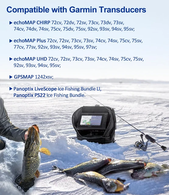 Garmin ECHOMAP UHD 73cv Panoptix PS22 Ice Fishing Bundle