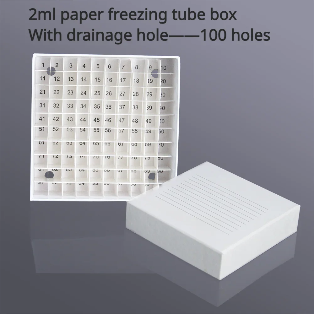 Paper Lyophilization Box 81 Holes with Lid Flip Freezing Tube Box 100 Holes Test Tube Sample Laboratory Preservative