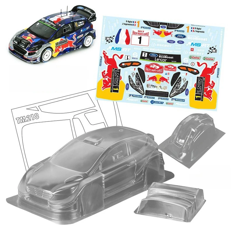 Tm218 1/10 Mini Ford Fiesta Wrc Clear Body Car Shell Set, Larghezza 165Mm, Interasse 210Mm Rc Drift Chassis Tamiya M-Chassis