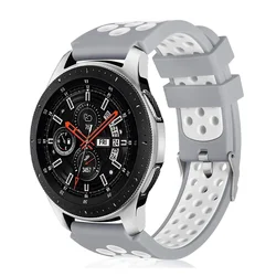 Breathable Two - Tone Silicone Watch Strap, 22mm - Amazfit Active Max (Grey White)
