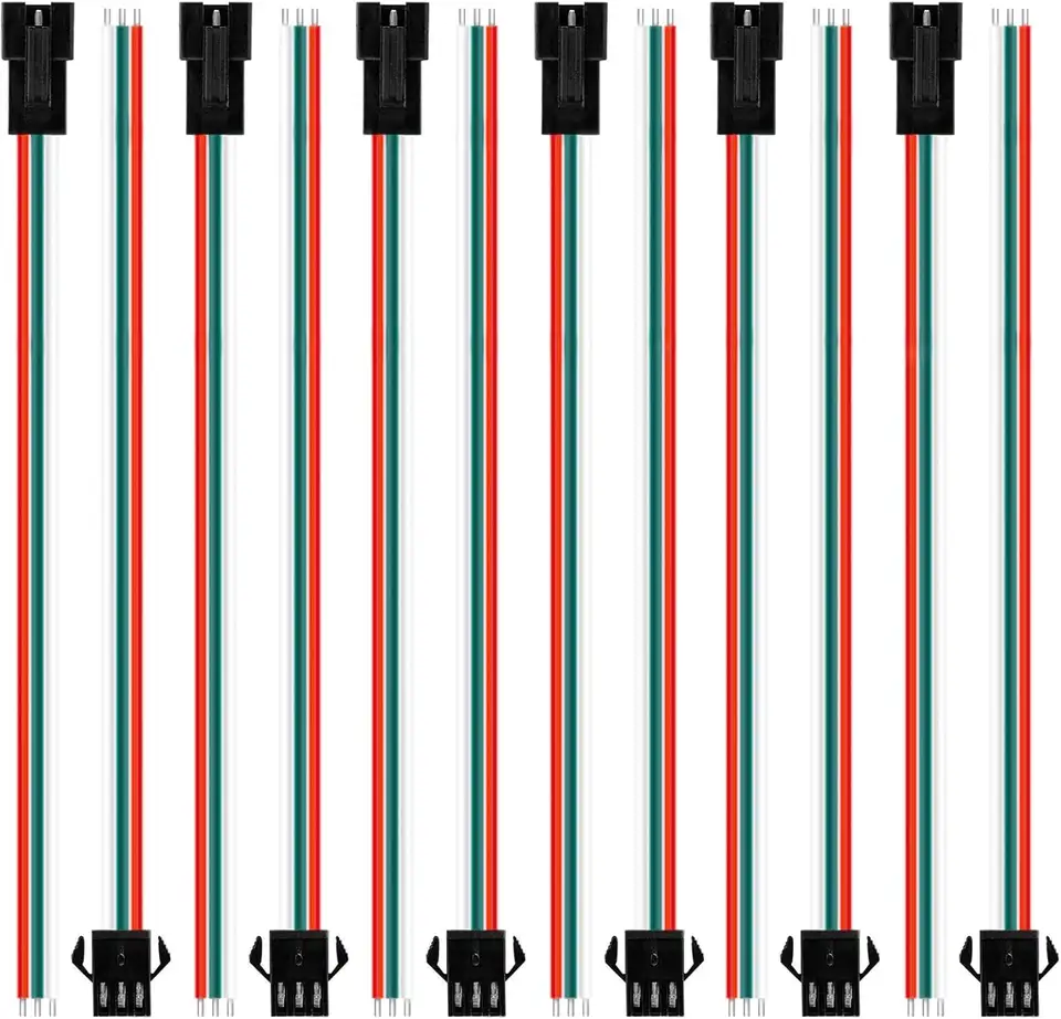 30 Pairs JST SM 3 Pin Connectors 15cm 20AWG Wire Female/Male LED Connector for WS2812B WS2811 WS2812 LED Strip Light image 2