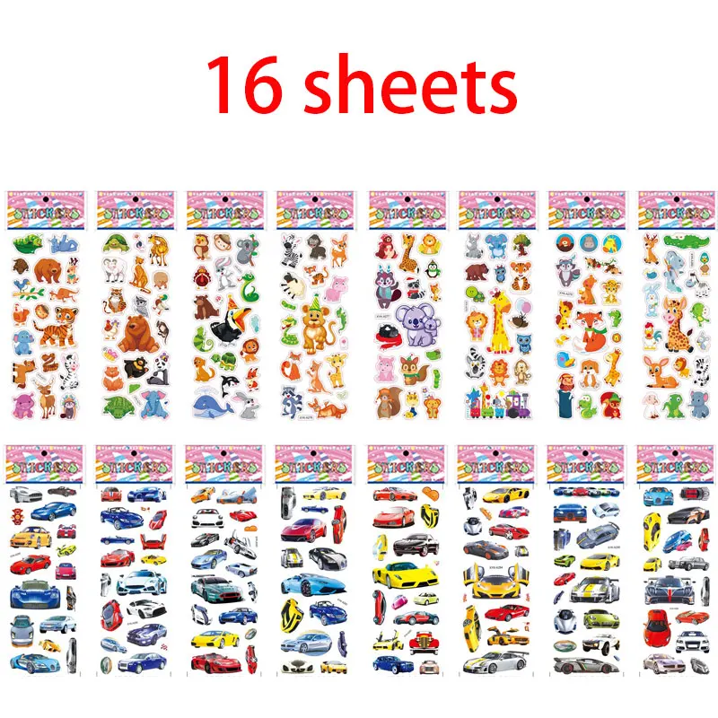 Kids Stickers 3D Puffy Children for Bulk 1200+ Girl Boy Mixed Birthday  Scrapbooking Teachers Toddlers Dinosaur Animals Cartoon