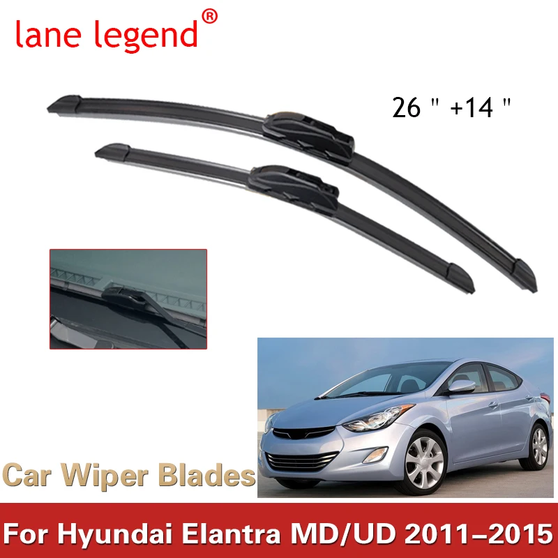 LaneLegendWiperFrontWiperBladesForHyundaiElantraMDUD20112015WindshieldWindscreen