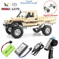 Metal MN82 1:12 Retro Rc Car with LED Lights Full-scale Simulation LC79 Professional 4WD Remote Control Pickup Truck Model Toys 1