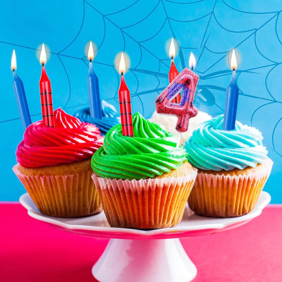 Candela Compleanno Tema Ragno - Decorazione Torta Con Ragnatela Numerica Per Halloween - Foto 9