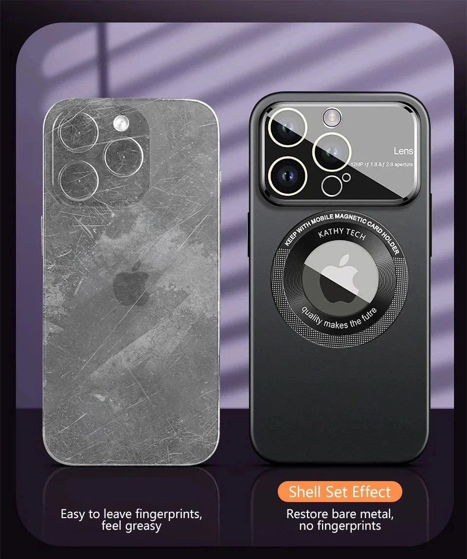 Luxury magnetic case shown on different iPhone models