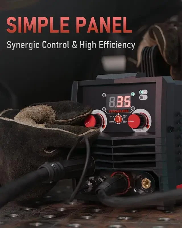 YESWELDER 135Amp 110V Gasless MlG Welder,FLUX-135MINI Flux Core MlG/Lift TlG/Stick 3-in-1MlG Welding Machine 6