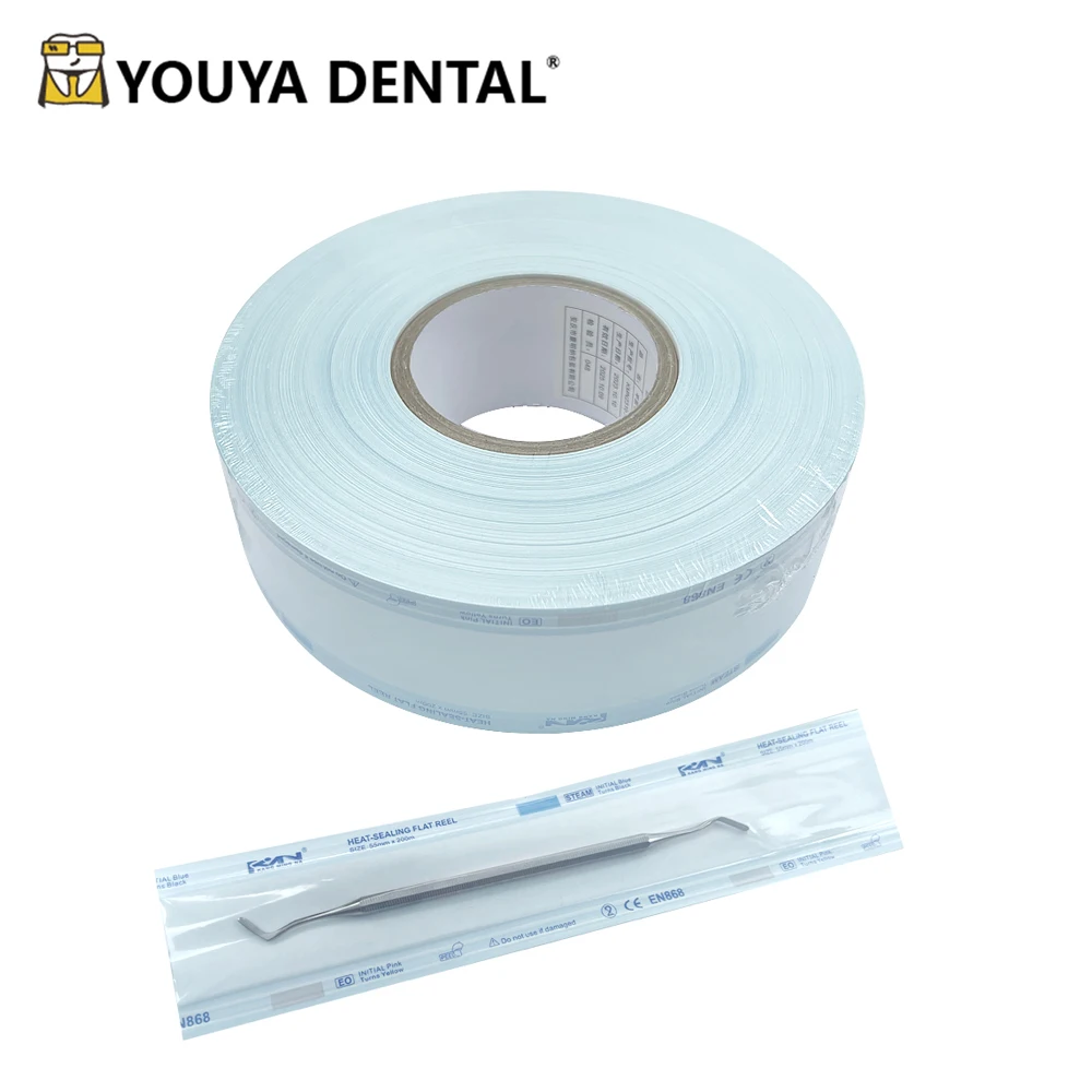 200M/Roll Dental Sterilization Bag With Indicator Special Roll Disposable Autoclave Packing Bag For Sealing Machine Oral Product