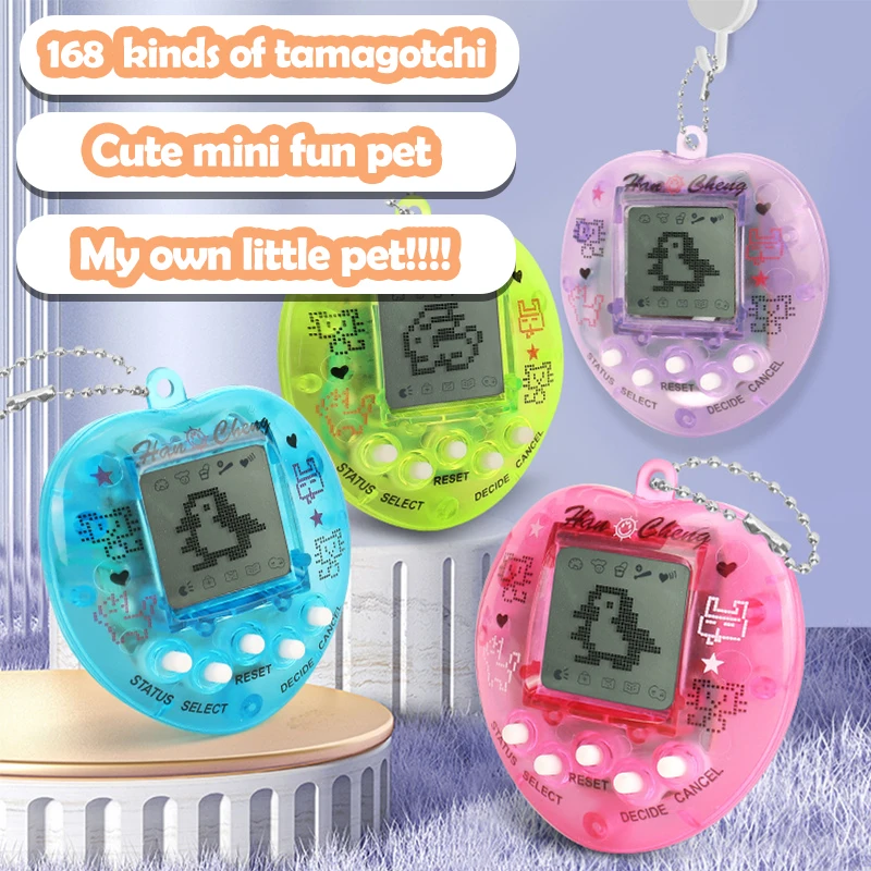 Tamagotchi 1Pcs Children's electronic Pet 168 Pets In 1 Virtual Cyber kid Digital Pet Toy Pixel Funny Gift Play Toy keychain BTJ 2