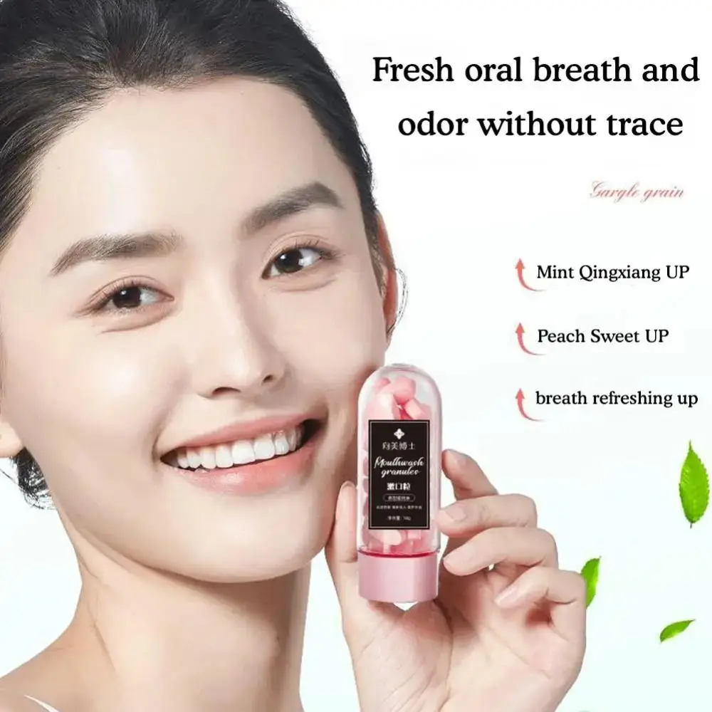 Portable Peach Gargle Granules Chewable Toothpaste For Fresh Breath And Clean Teeth Probiotic Solid Toothpaste Fresh Breath