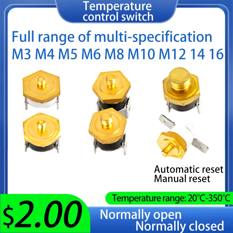 5PCS Normal Closed Open 10A 250V Temperature Switch Screw Cap KSD301 ...