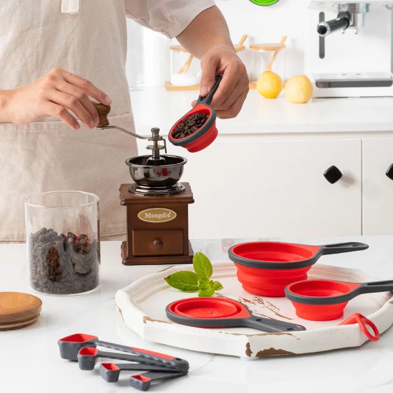 Silicone Collapsible Measuring Cups and Spoons for Dry and Liquid  Ingredients