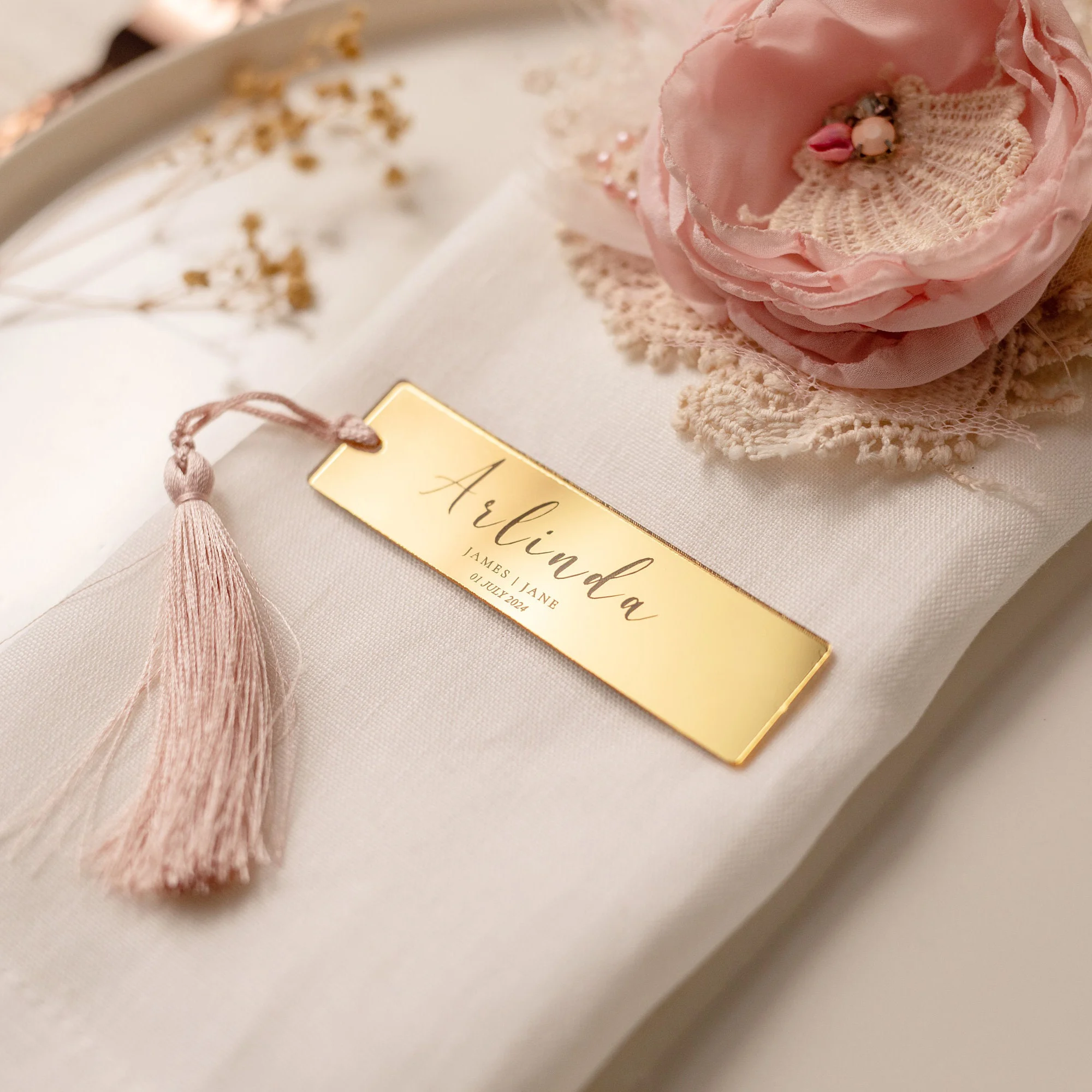 Place Cards Acrylic Wedding Place Cards with Tassels Blank Name Setting Event D&eacute;cor Party Place Names Silver/Gold MirrorSeating Places