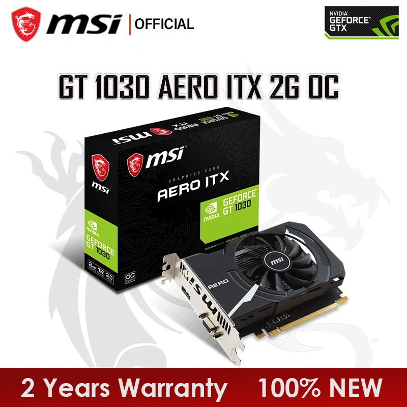 MSI GeForce GT 1030 AERO ITX 2GD4 OCV1 2GB GDDR4 Heat Sink Graphics Card  64-bit HDCP HDMI-Compatibl Video Cards GAMING Desktop - AliExpress
