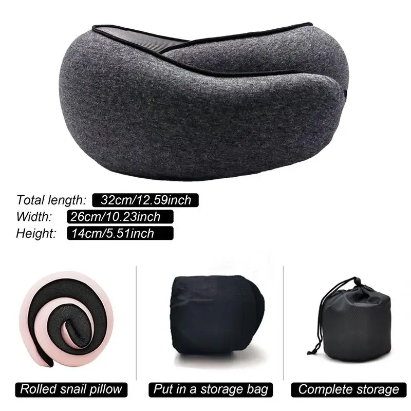 Travel Neck Pillow Memory Foam U-shaped Pillow Flight Soft Pillow Support Neck Pillow Adjustable Soft Noon Break Sleep Pillows 5