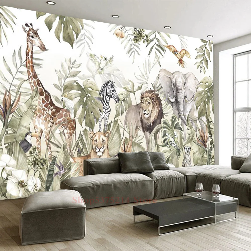 leão girafa zebra arte foto papel de parede tamanho customizável