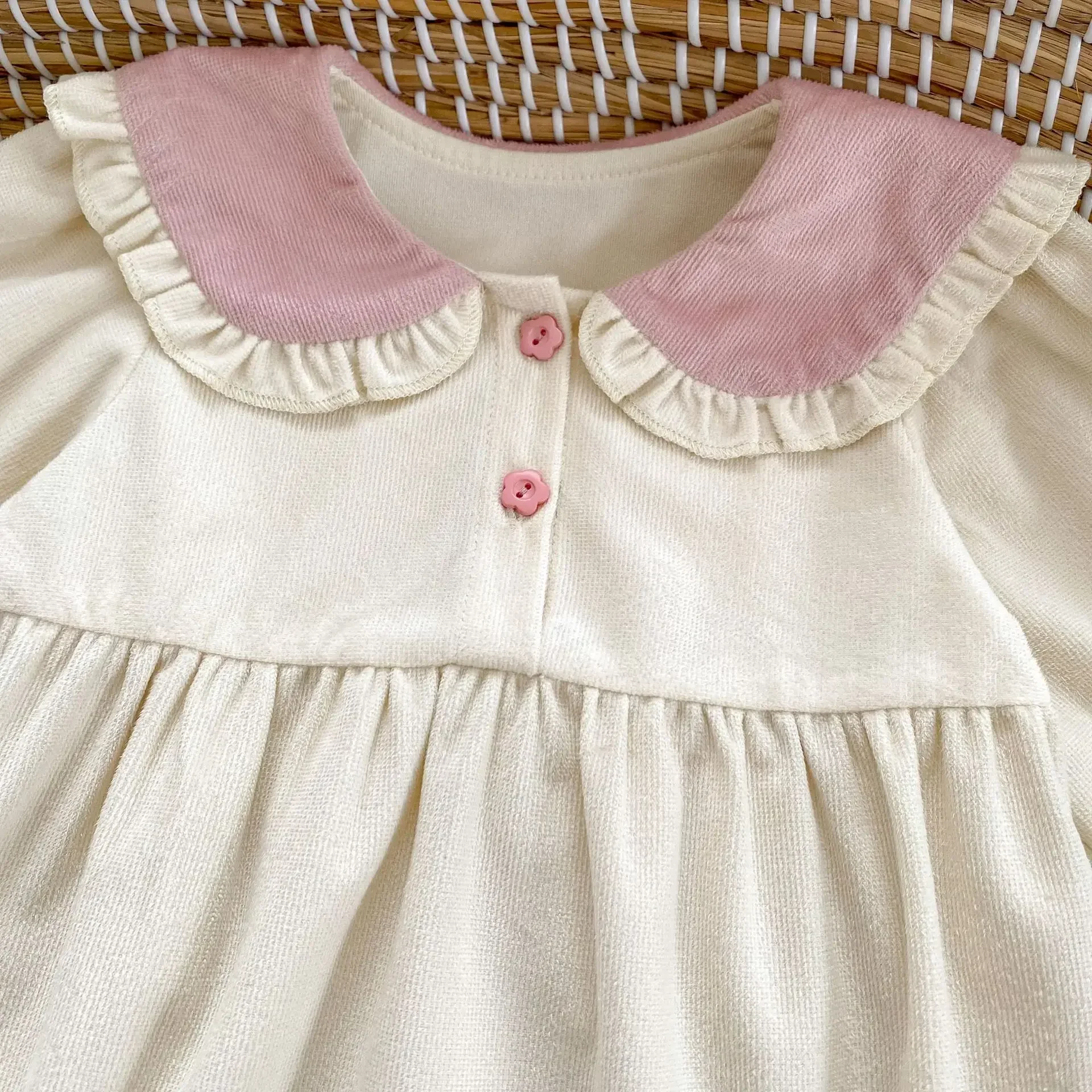 4071 Baby Clothes 2024 New Autumn Cute Rabbit Ears Girl Baby One Piece Clothes Long Sleeve Climbing Clothes. 6
