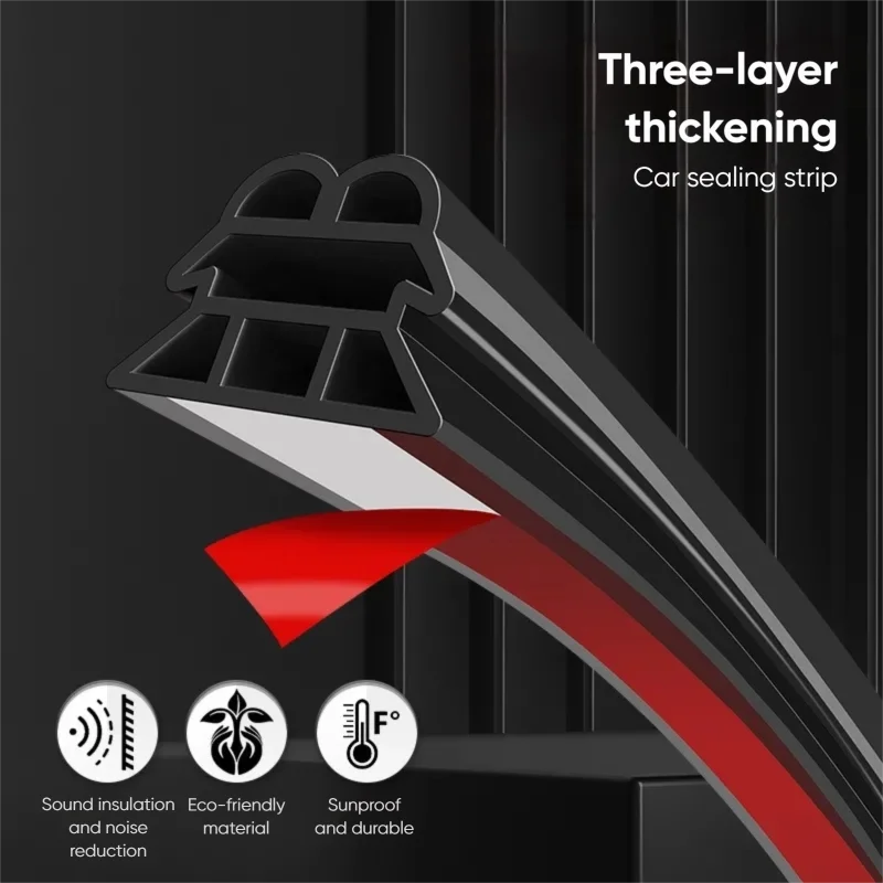 3-Layer Waterproof Noise-Insulating Car Door Seal Strip