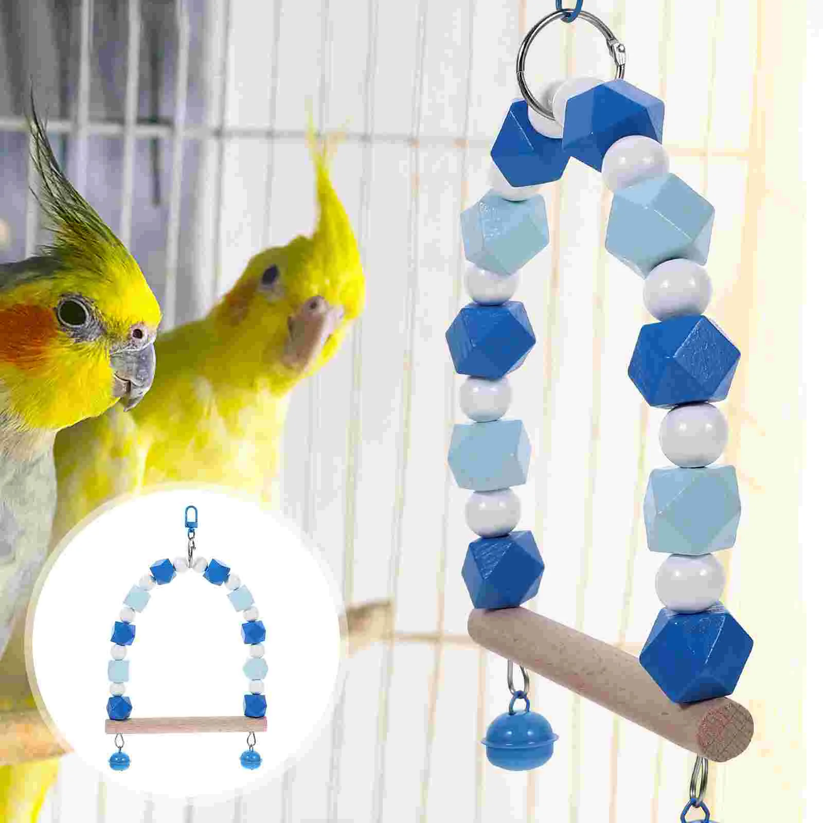 

Bird Swings Cockatiel Toys Training Supplies Branch Parrot Cage Wooden Stands Decoration