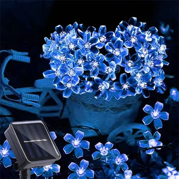Solar Garden Light Flower Outdoor Solar String Lights Waterproof Fairy Simulation Floral Garlands Lamp Christmas Decoration 1