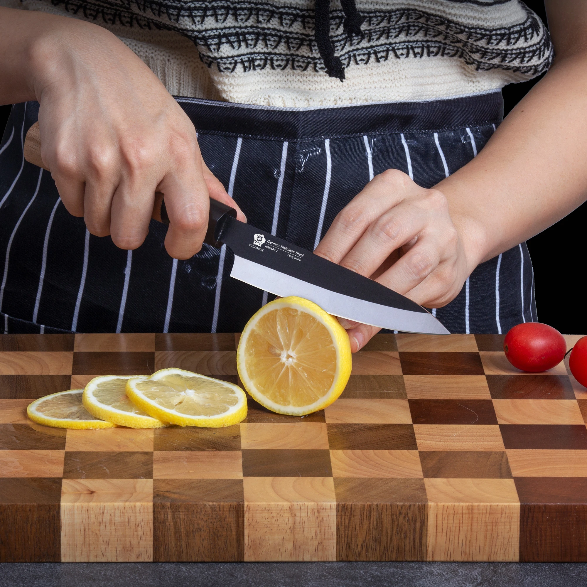 5" Utility Knife Ultra Sharp Fruit and Vegetable Cutting Kitchen Knives Germany Steel & Traditional Wooden Handle