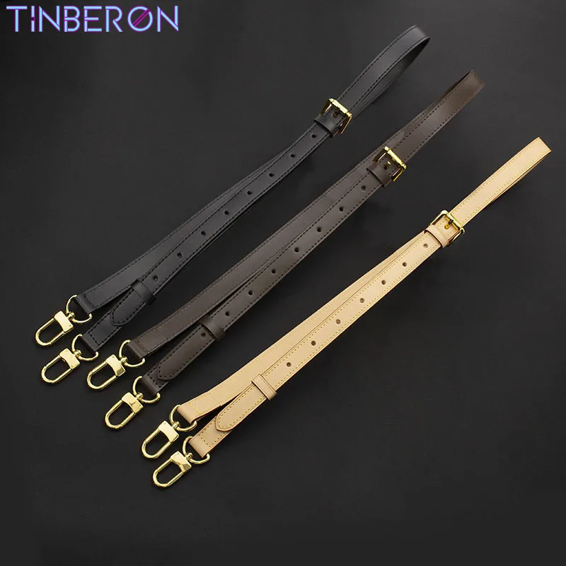 Tinberon Vegetable Tanned Leather Bag Strap Lady Adjustable Replacement Straps Will Change Color Genuine Leather Shoulder Strap