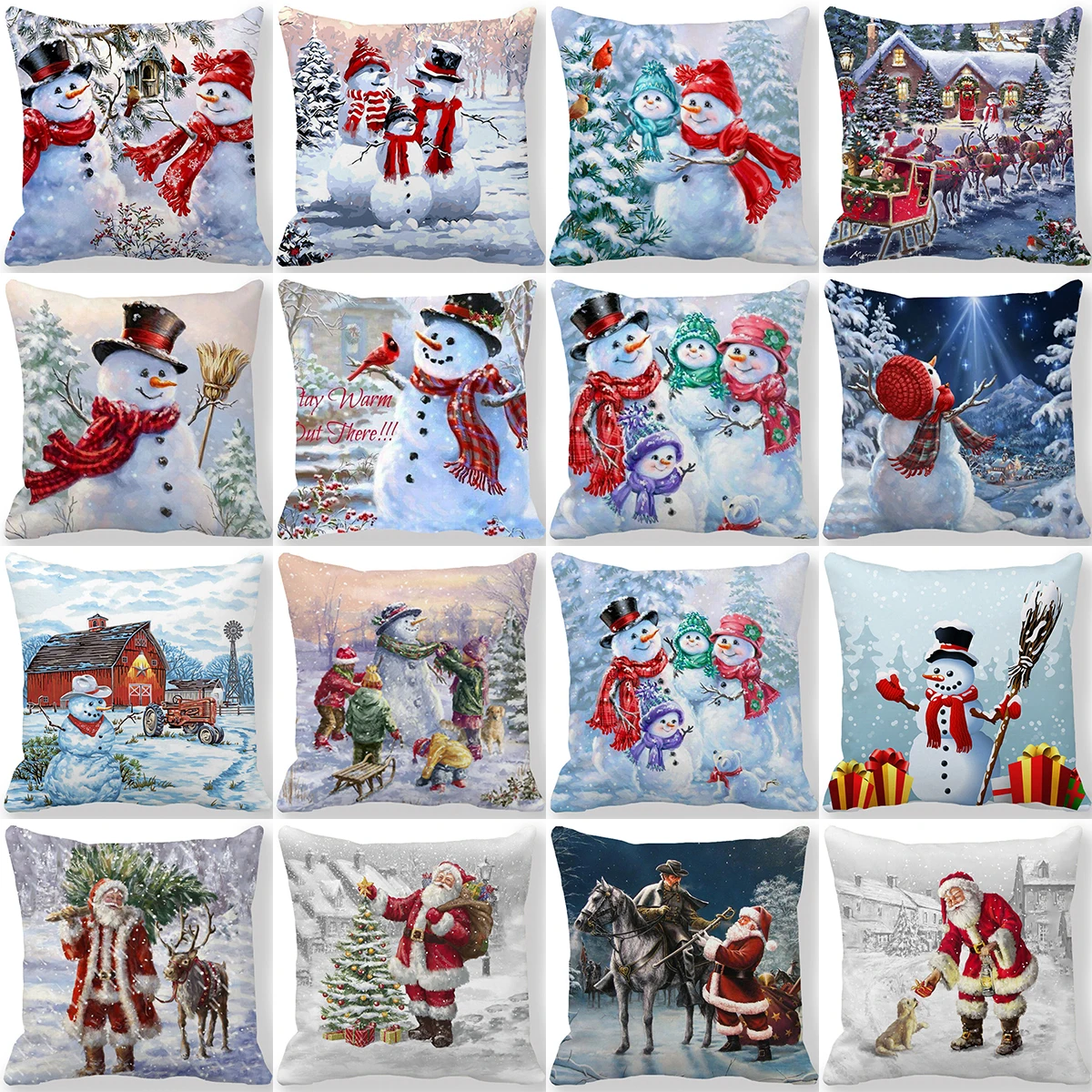 2 Weihnachtskissen Mit Baum & Schneeflocken - Festliche Sofakissen