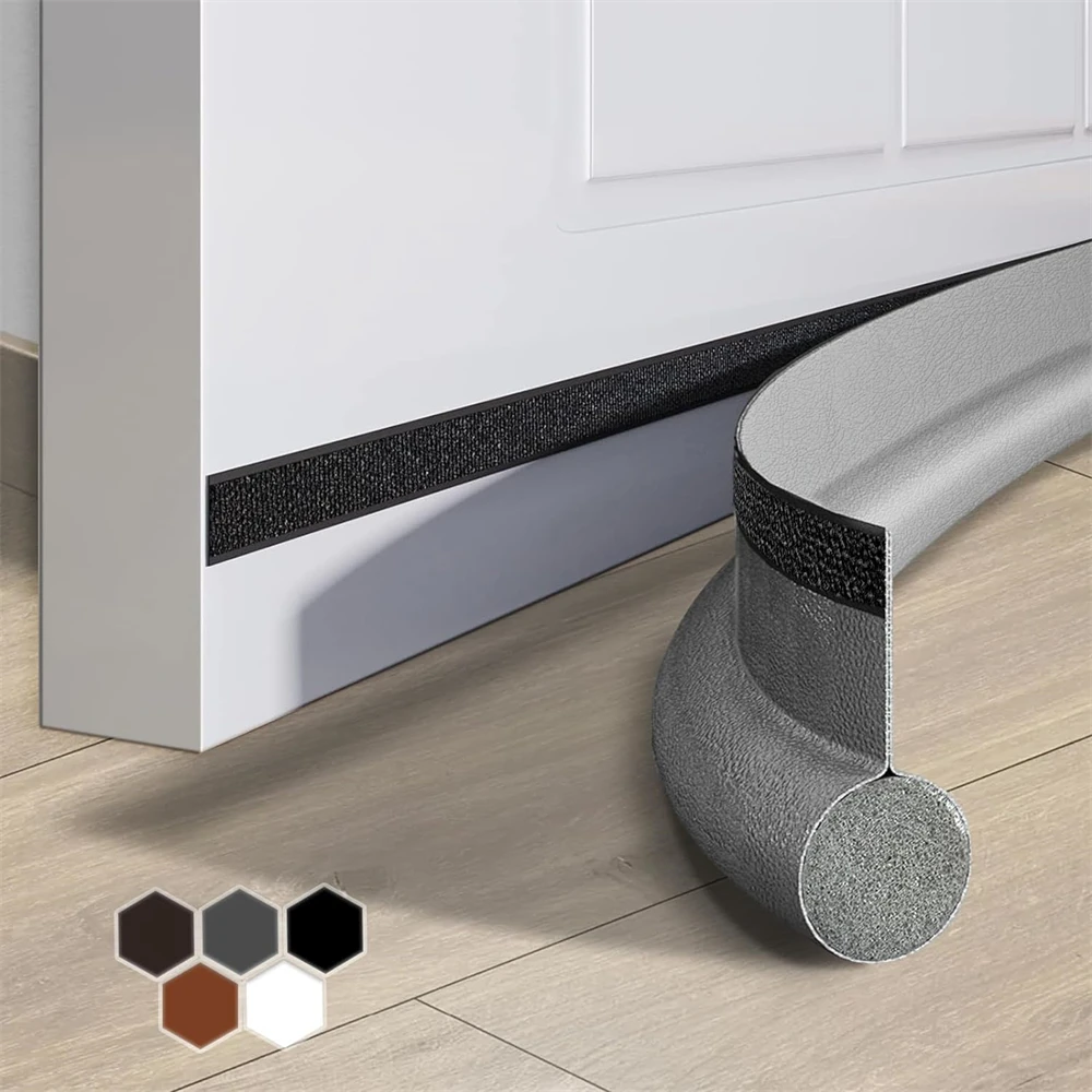 1pc Door Bottom Seal Strip Cuttable Insulation Under Door Draft Blocker Windproof Anti-Cold Gap Weather Stripping Acoustic Foam