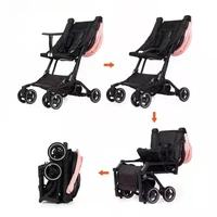 2025 nouveau Simple embarquement bébé poussette quatre roues Absorption des chocs léger Ultra-petit pliable bébé poussette 2