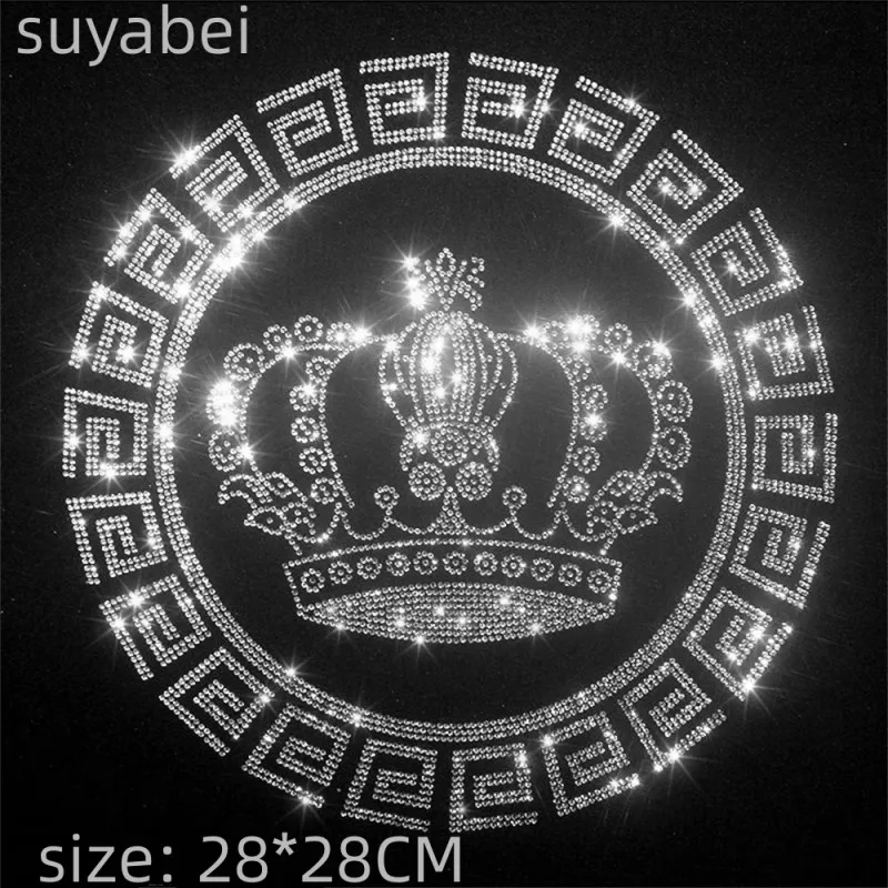 Big Crown Sticker Hot Fix Rhinestone Transfer Motifs Iron On Design