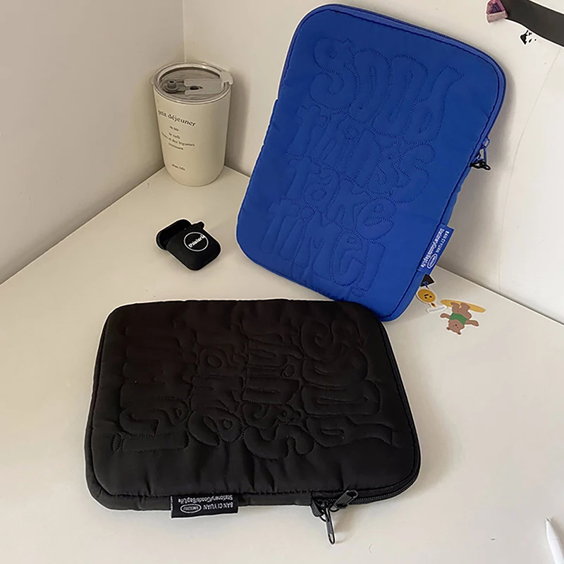 Prova de Choque Bordado Padrão Laptop Sleeve Case Bolsa 11 13 14 Fit para Macbook Ipad Samsung Tablet Bolsa à