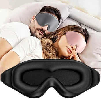 Maschera per dormire leggera con blocco al 100% Maschera per dormire 3D per occhi Memory Foam Maschera per occhi morbida Benda per dormire Aiuto per il sonno Slaapmasker 1