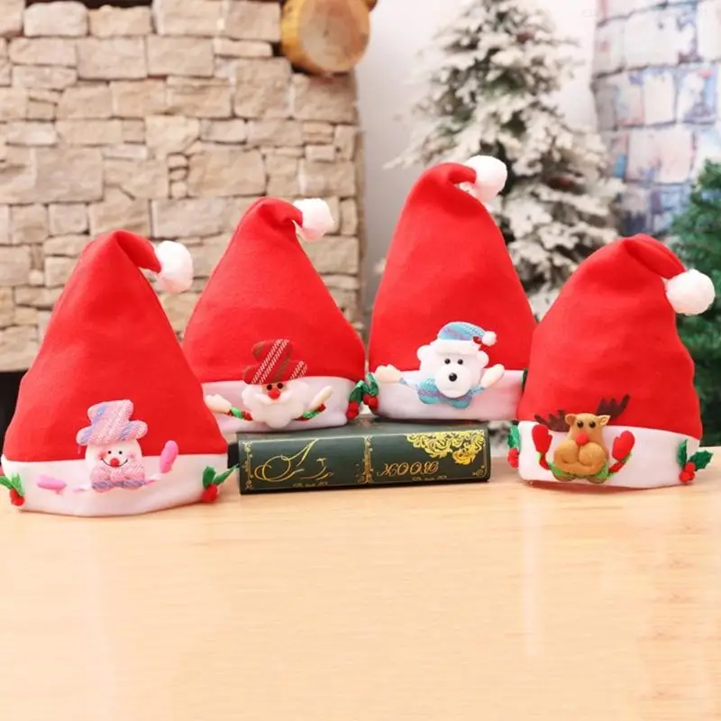 Lovely Christmas Pattern Hats Children Teen Adult Hats Stage Performances for Family Gatherings and Winter Fashion