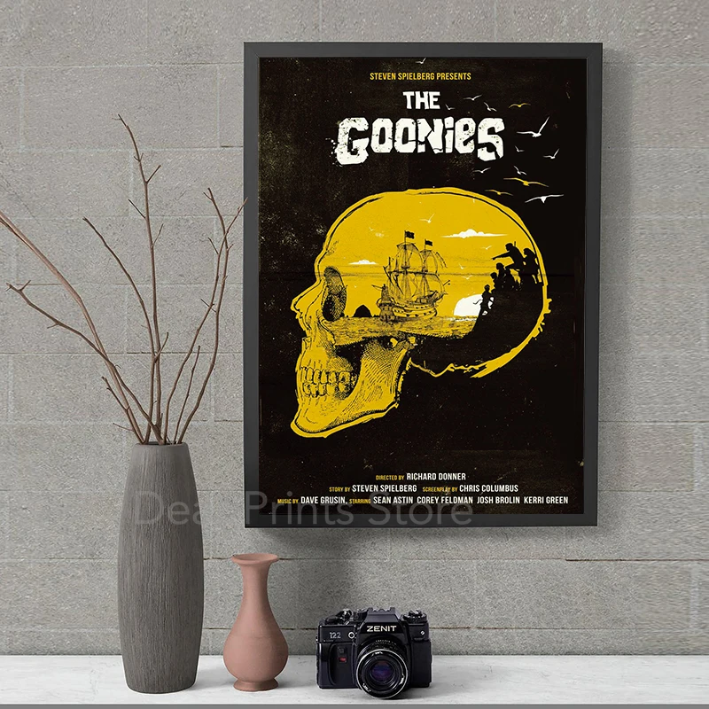 The Goonies Treasure Map Poster Vintage Art Print 1985 American Adventure Comedy Film Canvas Painting Retro Wall Picture Decor