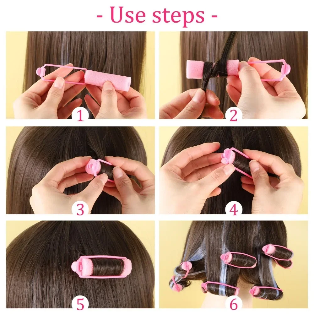 2.4Inch Foam Sponge Hair Rollers Hair Curlers Sleep In Soft Sleep Rollers Curlers for Curls Style Heatless Christmas Party