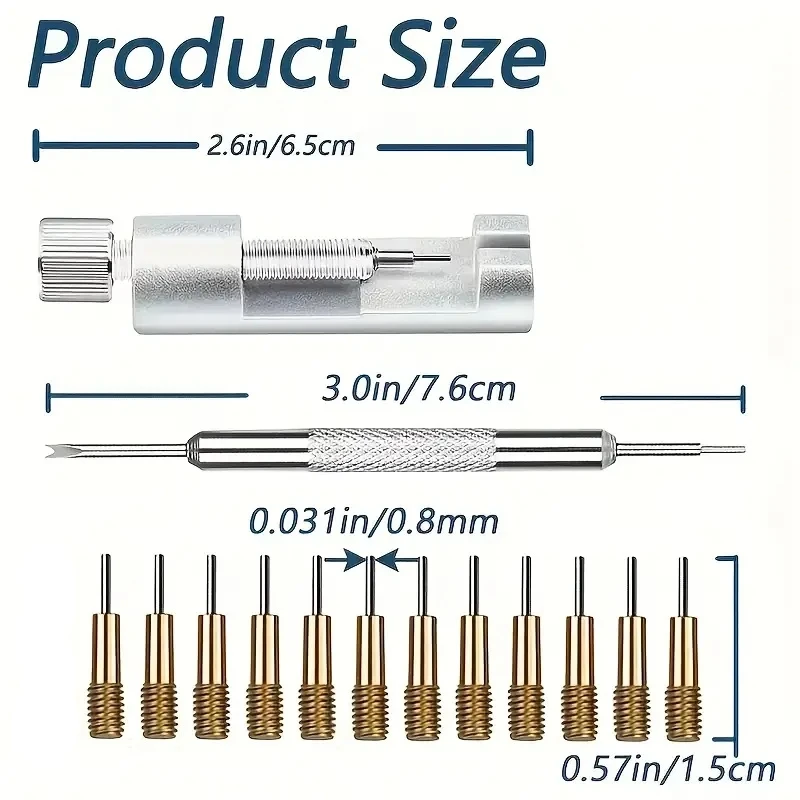 51개 금속 시계 수리 도구 키트 (밴드 조절용 링크 핀 제거기, 시계 뒷면 케이스 오프너, 스크루드라이버, 스프링 바 포함)