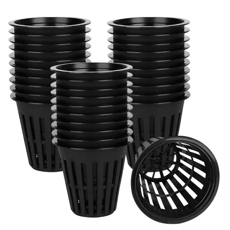 Hydroponics Cups Slotted Mesh Wide Lip Filter Plant Net Pot Bucket Basket Vegetable Garden Grown Netted Baskets