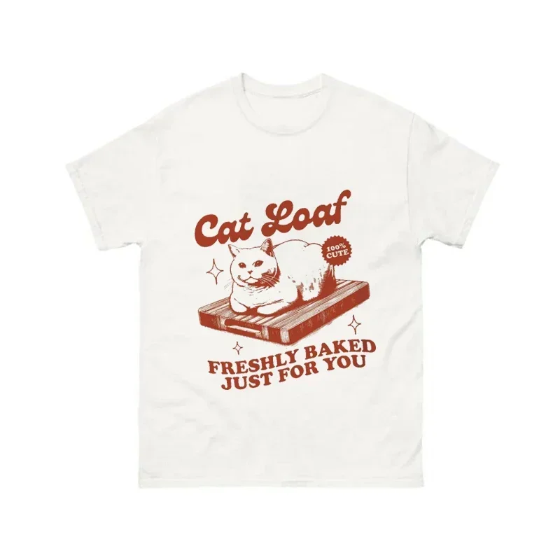 

Cat Loaf Funny Cat Streetwear Tops Short Sleeve Oversized Cute Cat Printed T-Shirts Korean Fashion Graphic Tees Women Grunge Clo