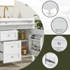 36 in Bathroom Vanity Without Sink,Modern Bathroom Storage Cabinet with 2 Drawers and a Tip-Out Drawer,Solid Wood Frame, (White) 4