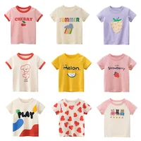 2025 été 2-8 ans enfants fille manches courtes T-shirts imprimé petite fille haut bébé fille T-shirts enfants enfant en bas âge fille vêtements 1