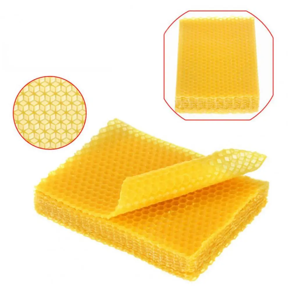 10Pcs 13*9cm Natural DIY Beeswax Sheets Eco-friendly Beekeeping Equipment Bee Comb Honey Frame Candle Making Craft DIY For Craft