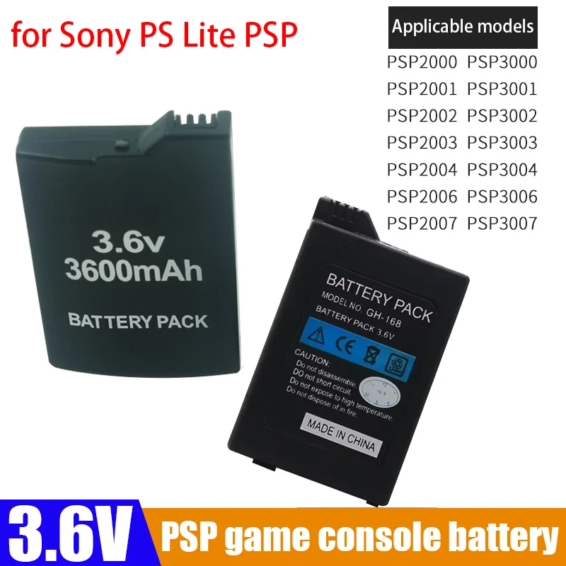 Built-in battery 3.6V 3600mAh for Sony PS Lite PSP 2th PSP-2000 PSP-3000 PSP-3004 gaming consoles rechargeable host batteries
