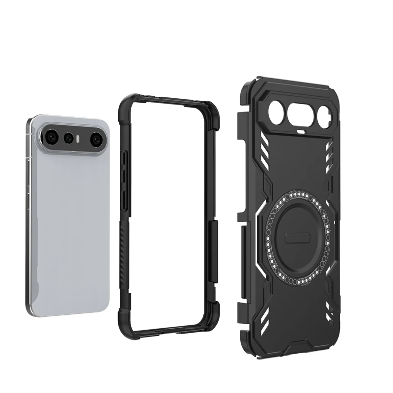 ELVEV Magnetic Wing Shield Case - Durable Hard PC & Soft TPU Wireless Charging Cover