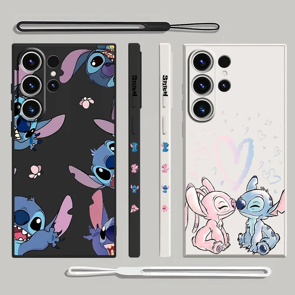 Custodia In Silicone Per Samsung Galaxy S21 Plus S23 Ultra 5G S22 S24 Ultra S20 Fe S20 Ultra Custodie Disney Stitch Angle Luxury Cover