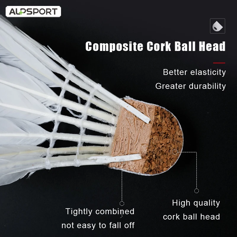 ALP 808 12Pcs/Tube White Duck Feather Durable Badminton Shuttlecock 3