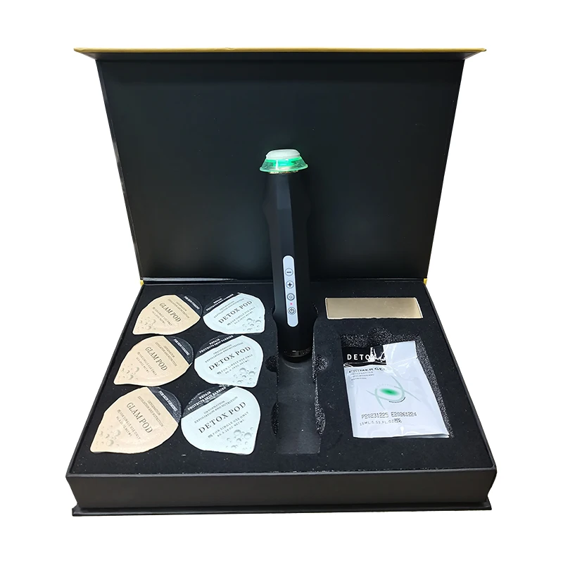 2024 Latest Box Set CO2 Bubble Oxygenation Capsules Pods Rechargeable Oxygen Skin Tightening Facial Machine With Pods And Gels 2