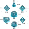 DND Liquid Quicksand Sharp Edge Polyhedral Resin Dice D+D Set For Dungeon and Dragon Pathfinder Role Playing Game(RPG)/MTG Game 6