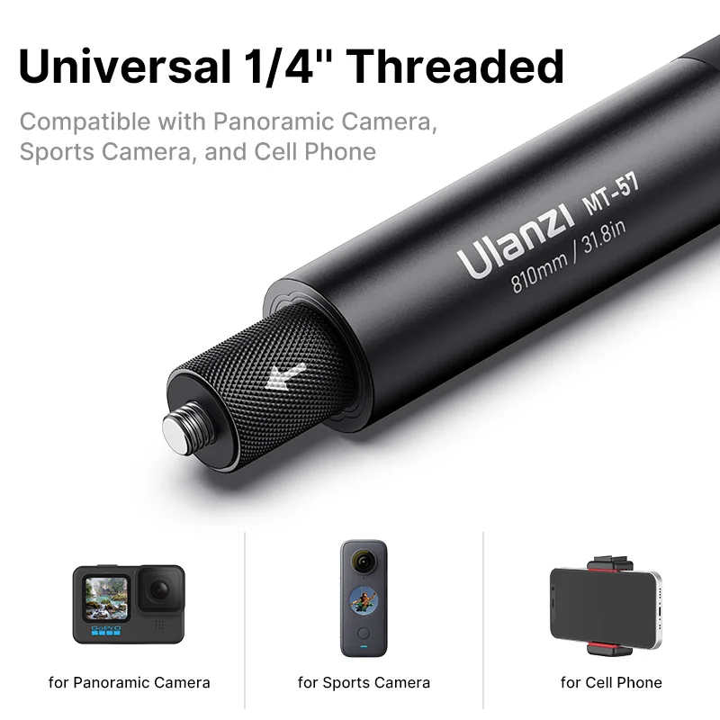 Sports Camera Selfie Stick Selfie Stick Tripod Cell Phone Selfie Stick Smartphone Selfie Stick Selfie Stick Phone Selfie Tripod Ulanzi MT-57 MT-58 Insta360 80/120CM Extendable Invisible Selfie Stick Pole Universal Rod For GoPro Insta360 X4 X3 X2 GO 2