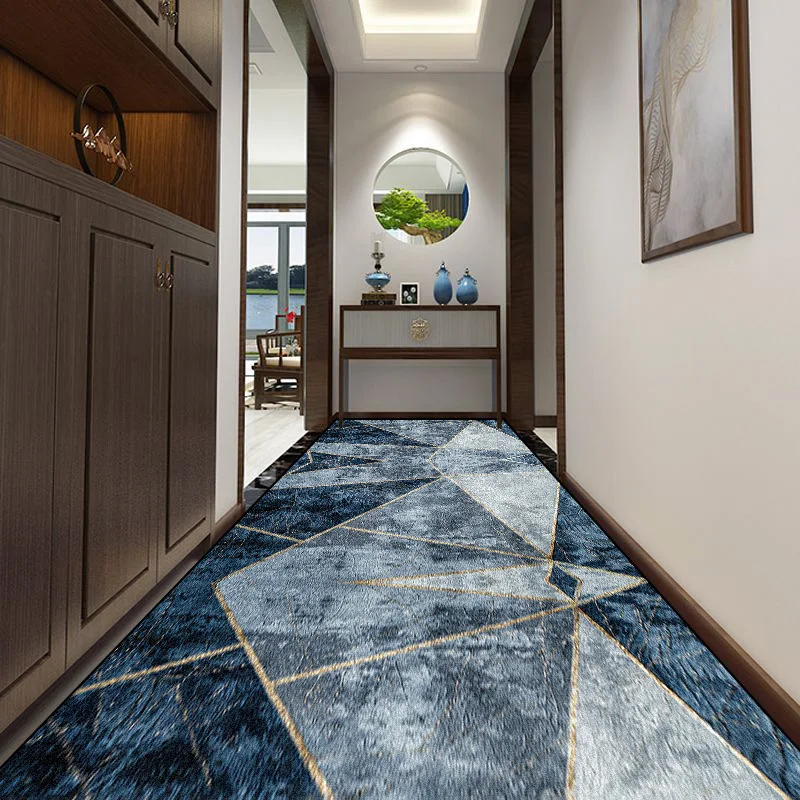 European Geometric Villa Long Corridor Carpet Runner Hall Passageway Home Large Rug Nordic Modern Stairway Comfortable Floor Mat 3