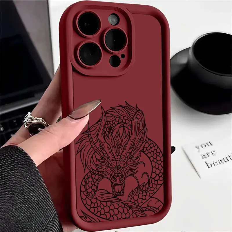 Shockproof Silicone Soft Chinese Dragon Phone Case